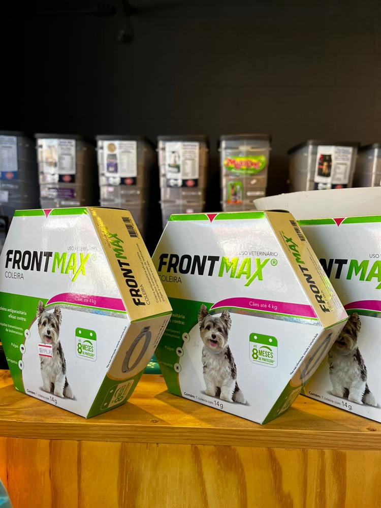 Coleiras antiparasitárias FrontMax contra pulgas e carrapatos
